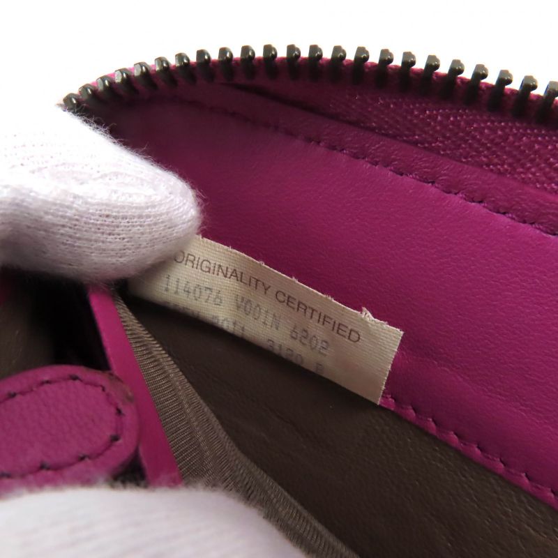 Bottega Veneta 114076 Intrecciato Round Zip Leather Long Wallet