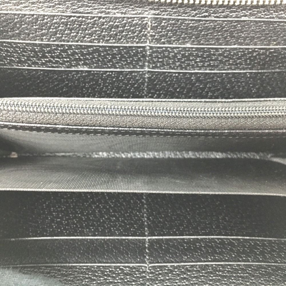 Gucci GG Canvas X Leather Round Zipper Long Wallet 307980 Black