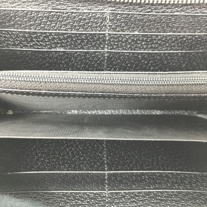 Gucci GG Canvas X Leather Round Zipper Long Wallet 307980 Black