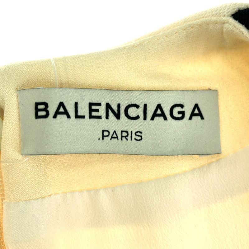 Balenciaga Bicolor Sleeveless Dress 393263 Ivory 34