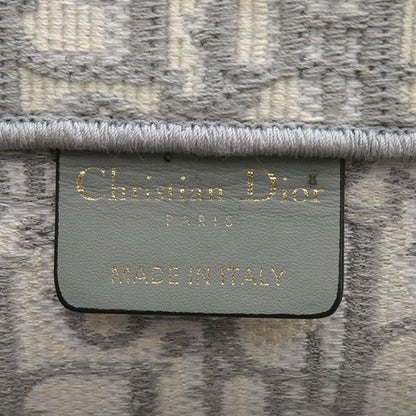 Christian Dior Tote Bag Book Tote Medium Canvas Gray Handbag Embroidery Oblique
