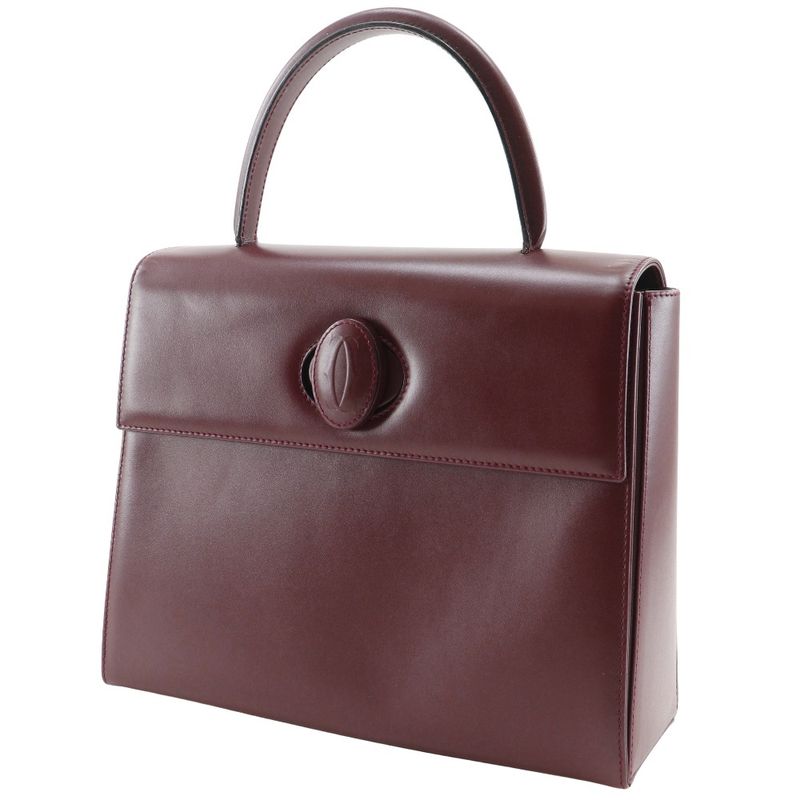 Cartier Must Line One Handle Leather Bordeaux Women's Handbag