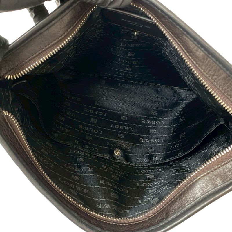 Loewe Anagram Embossed Logo Leather Nylon Shoulder Bag Pochette