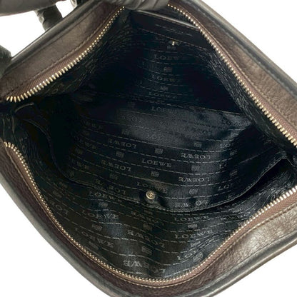 Loewe Anagram Embossed Logo Leather Nylon Shoulder Bag Pochette