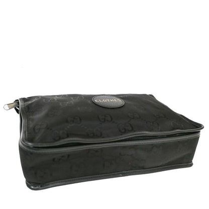 Gucci GG Travel Pouch Clothes Nylon Leather Black 33fa226