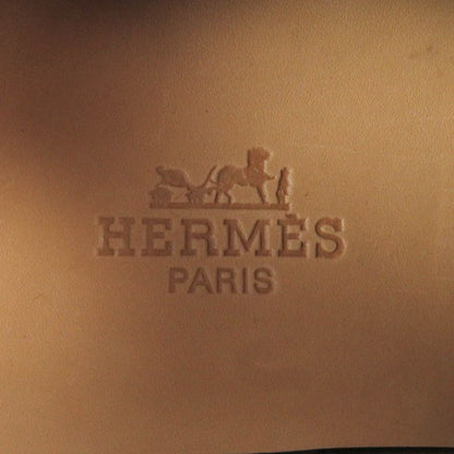 Hermes Wingtip Lace-up Canvas Leather Dress Shoes Brown 40.5 Made In France