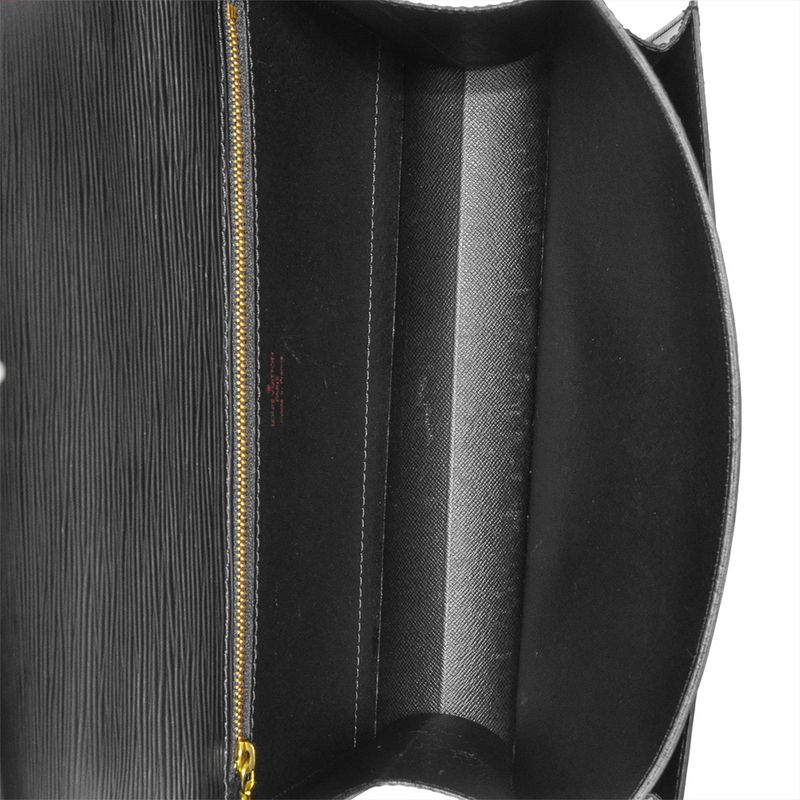 Louis Vuitton Monceau 2way Handbag Epi M52122 Black Gold Hardware Sr0093