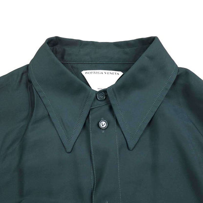 Bottega Veneta Silk-Blend Flared Sleeveless Viscose Shirt 708324 V21j0 Green 36