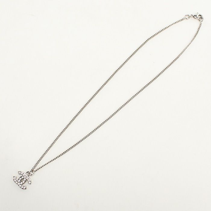 Chanel Rhinestone Coco Necklace Metal Ladies