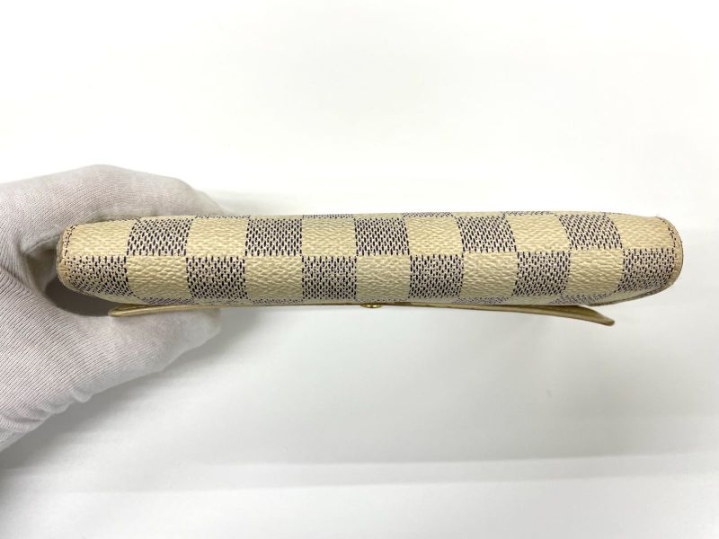 Louis Vuitton Damier Azure Portefeuille Sarah Long Wallet N61735 Ivory Made In