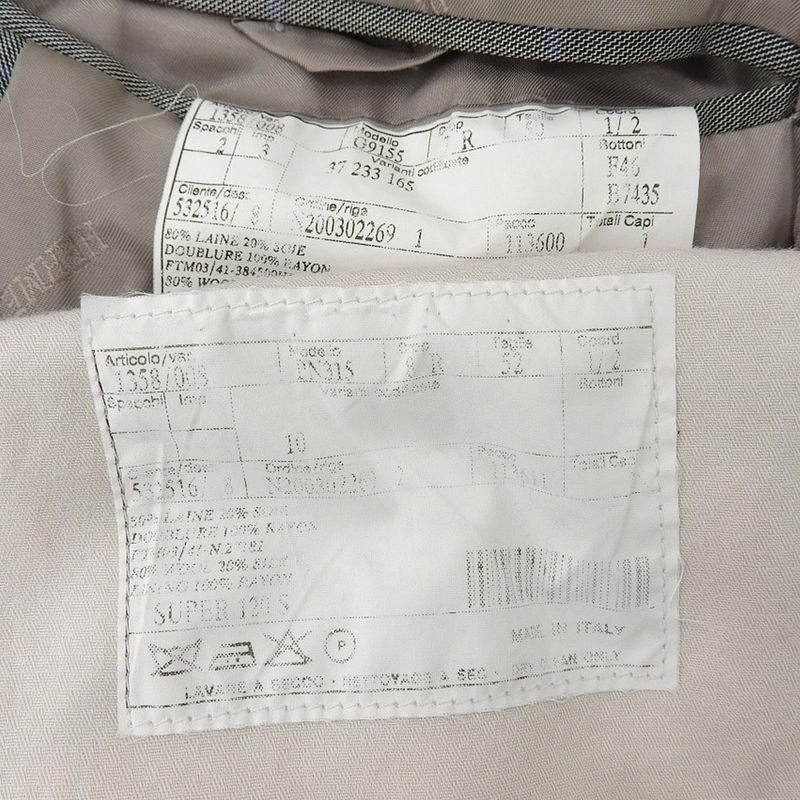 Hermes Current Tag Silk Wool Super120s Dress Tailored Suit 2 Piece Jacket