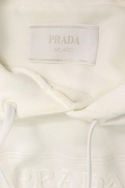 Prada 21SS Ujl185 S211 1ZX4 Logo Plate Design Oversized Hoodie Men's L