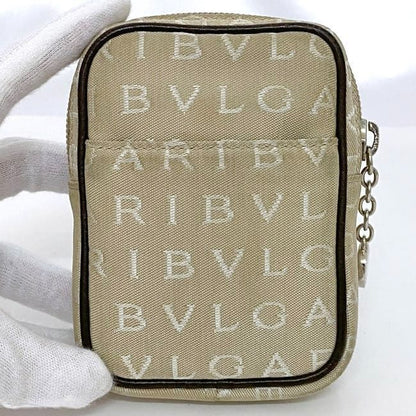 Bulgari Pouch Beige Brown Logomania 26545 Small Bag