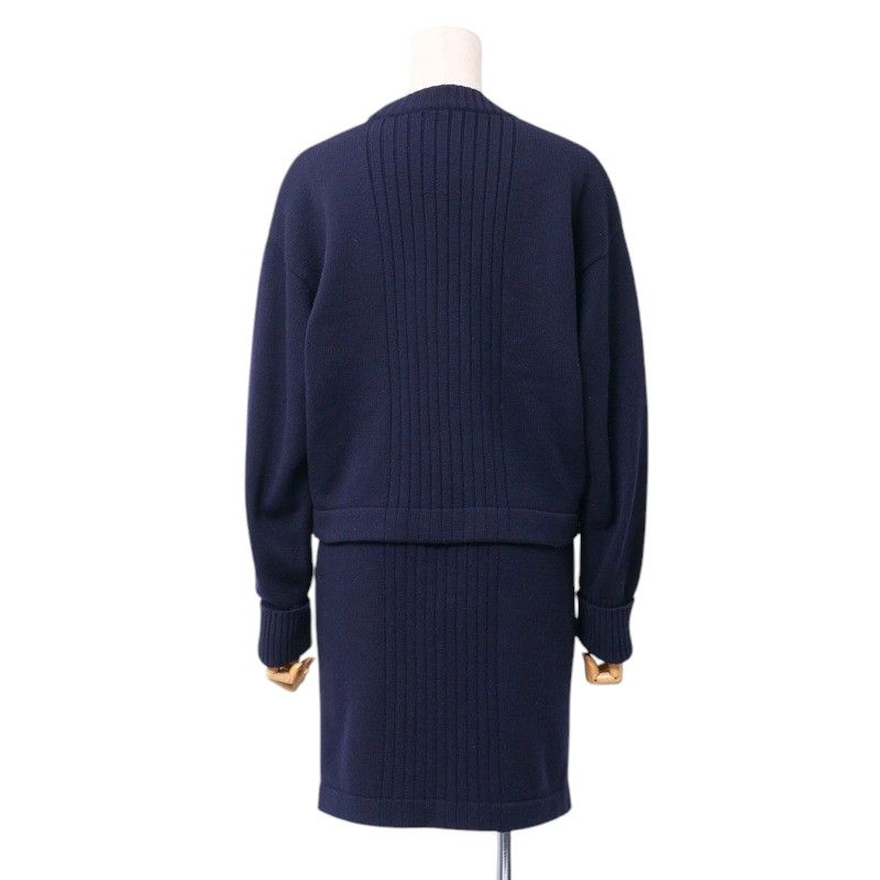 Chanel Vintage Skirt Setup Size 38 Knit Cardigan Knit Tight Skirt COCO Chanel