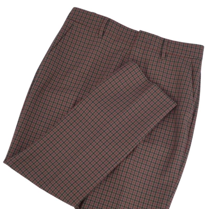 Prada Trousers Long Pants Slacks Staggered Plaid Wool Mo