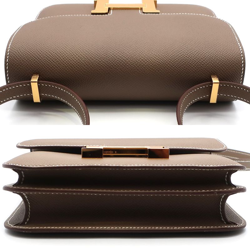 Unused Hermes Constance Mini 18 Epson Etoupe Gold Hardware Shoulder