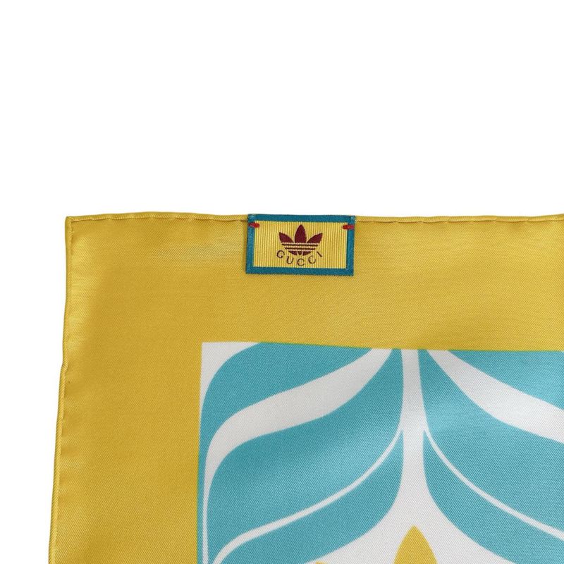 Gucci 716092 100% Silk Scarf Adidas Collaboration Scarf Gucci Yellow And Blue