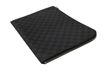 Louis Vuitton Pochette Jour GM Damier Graphite Black Gray Silver Clutch — view 5