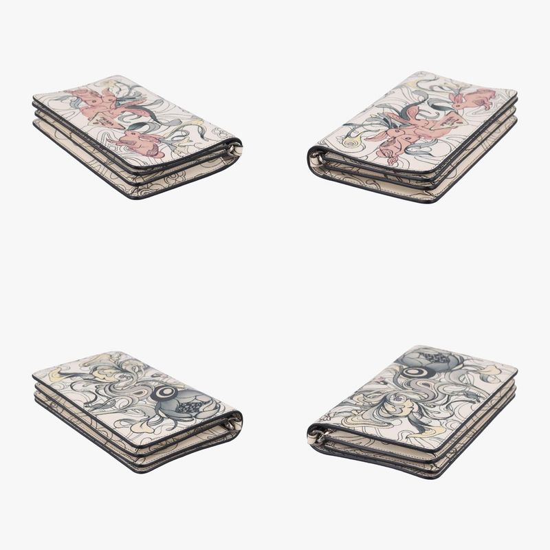 Prada Rabbit Print Multicolor Leather 62 D