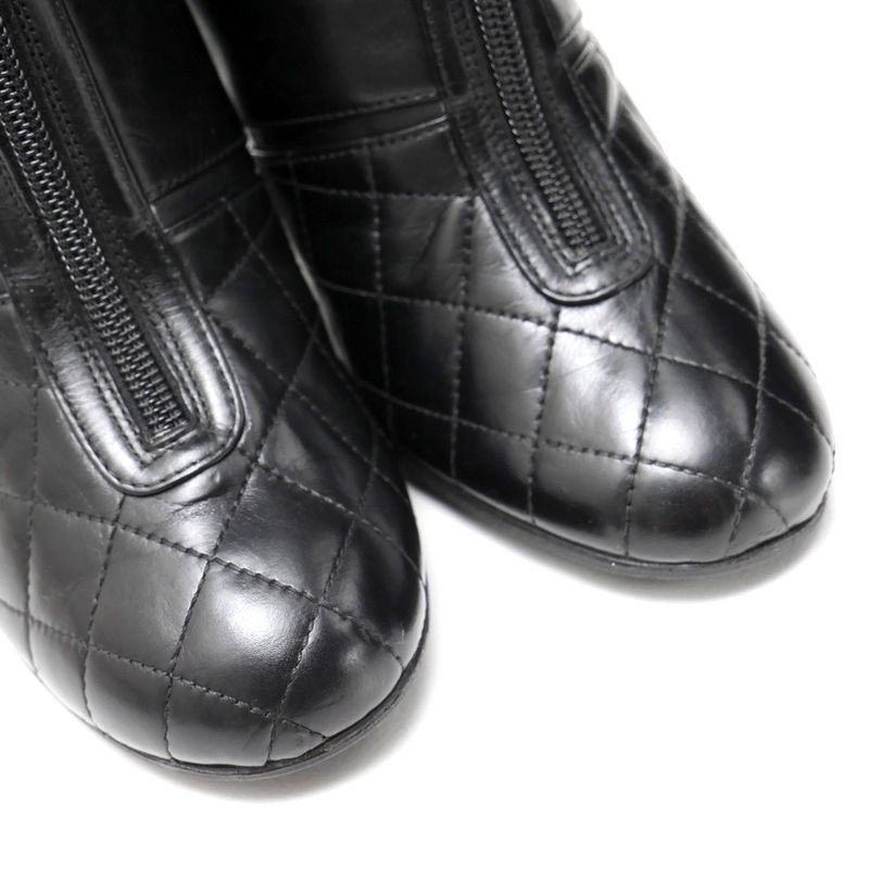Chanel Boots Size 37 1 2 C Matelasse Long Leather Knee High Boots Cy High Boots