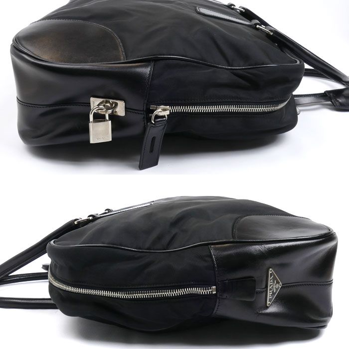 Prada Tessuto Travel Briefcase Black Vs0067 Men's Preowned