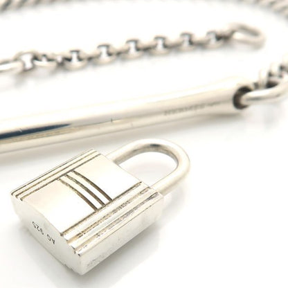 Hermes Cadena SV Necklace Ag925 Vintage Hermes Silver Box Padlock Bar