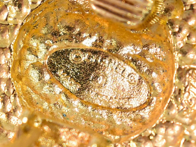 Authentic Chanel Logo Earrings GP Gold Plated Accessories Jewelry Pre-owned