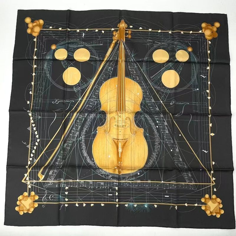 Hermes Scarf Silk Carre 90 Music Of The Spheres La Musique Des Spheres Black