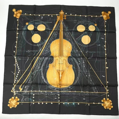 Hermes Scarf Silk Carre 90 Music Of The Spheres La Musique Des Spheres Black