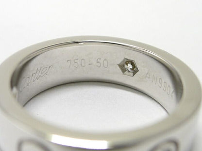 Cartier Love Ring 750wg 18K White Gold White Togo Old Diamonds Size 50 Approx