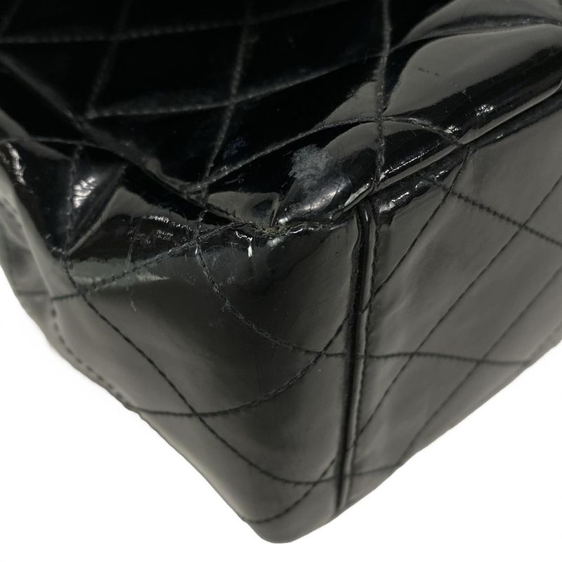 Chanel Shoulder Bag Deca Matelasse Black Coco Mark / Chain Shoulder / Silver