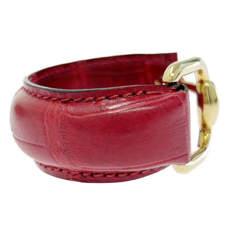 Gucci GP Leather Horsebit Bangle Red 498201 Bangle