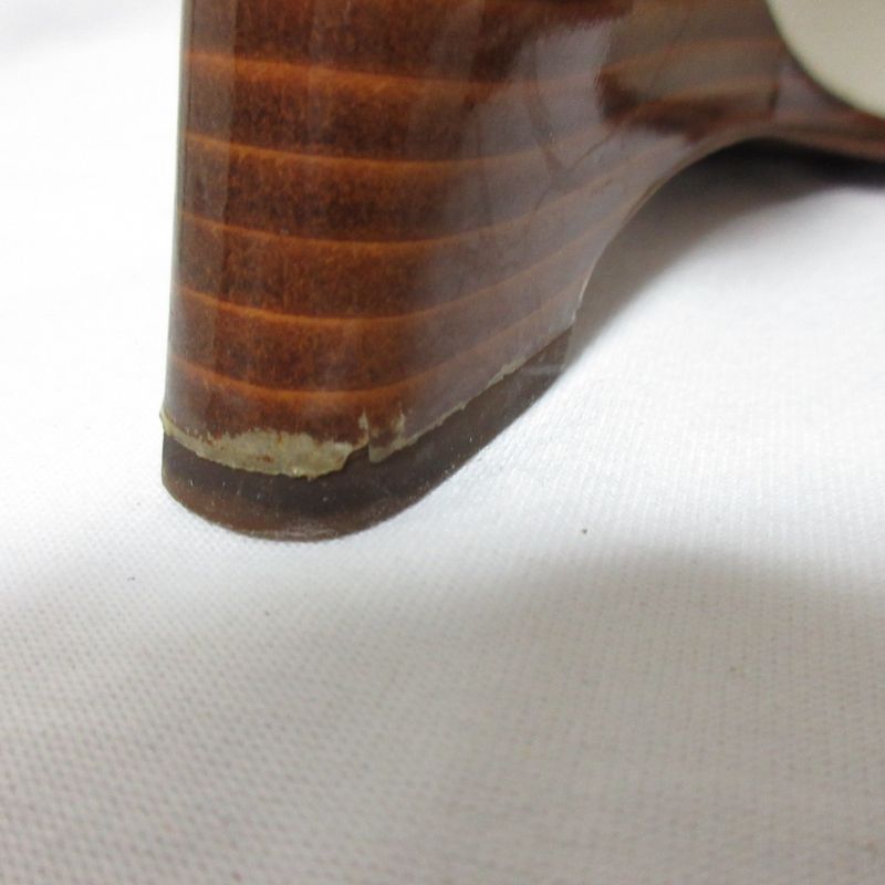 Louis Vuitton Leather Monogram Flower Strap Wedge Sole Sandals Small Size 34