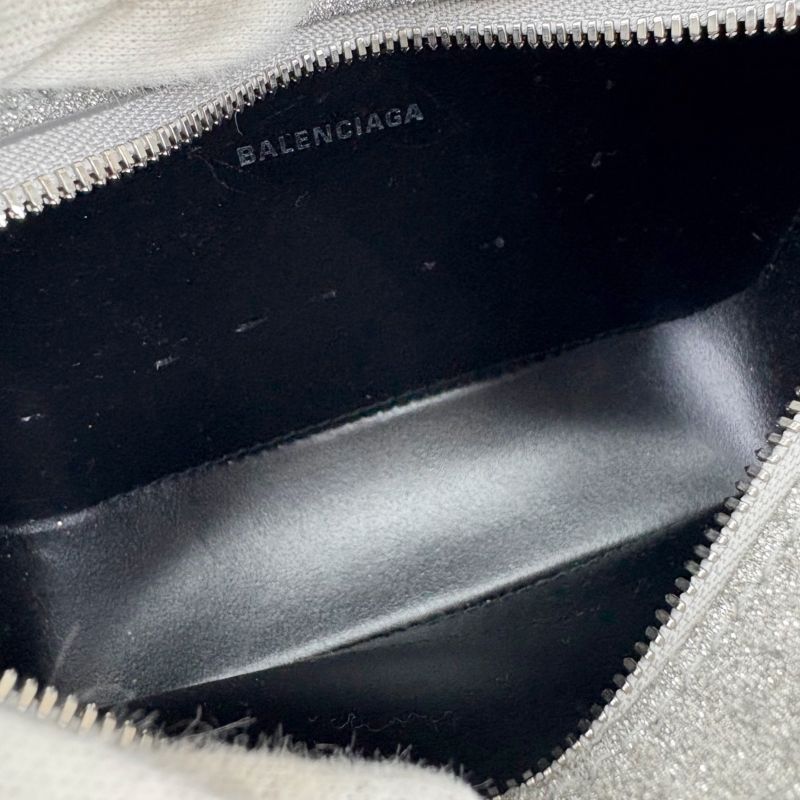Balenciaga Camera Bag XS Everyday Mini Shoulder Bag Silver Lame Glitter Logo