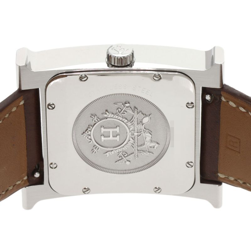 Hermes Hh2810 H Watch SS Leather Men's