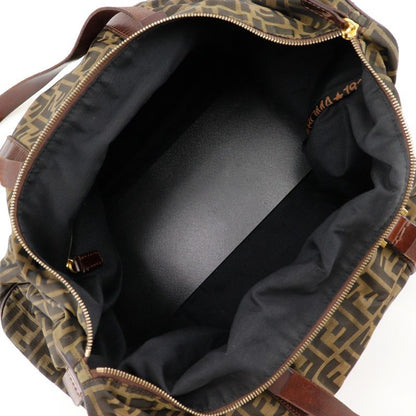 Fendi Zucca Nylon Canvas Brown Unisex Boston Bag