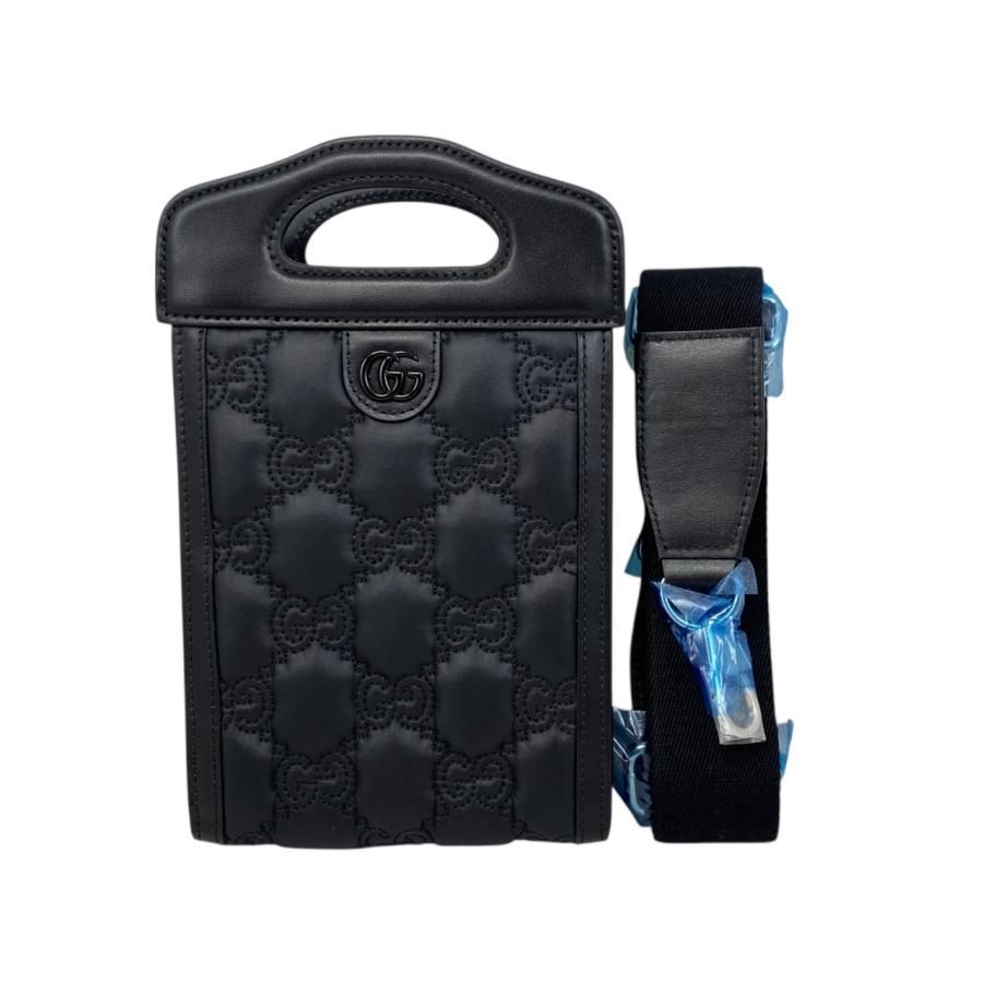 Gucci Handbag Shoulder Bag Mini Top Handle Bag 723776 Ggmatelasse Black Purple