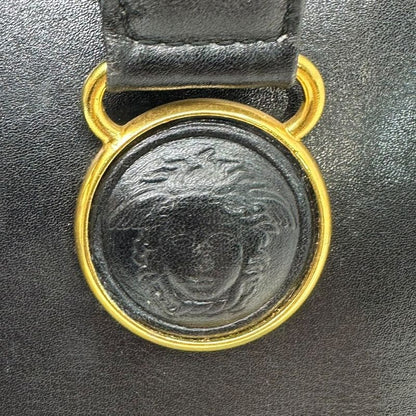 Gianni Versace Couture Medusa Design Box Calf Shoulder Bag Medusa Design Box