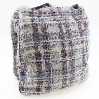 Chanel Camellia Tweed Purple Ladies Shoulder Bag