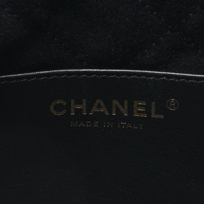 Chanel 22 Mini Calfskin Black Drawstring Chain Shoulder Bag With Gold Hardware