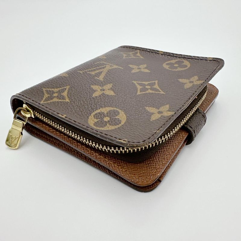 Louis Vuitton M61667 Monogram Compact Zipped Wallet With Zipper Pocket For