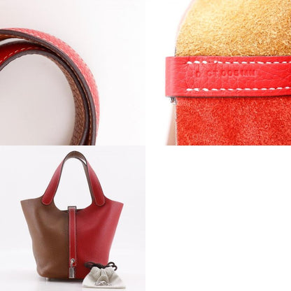 Hermes Picotin Lock Cazac 18PM Bicolor Taurillon Clemence Brown/red D Ladies