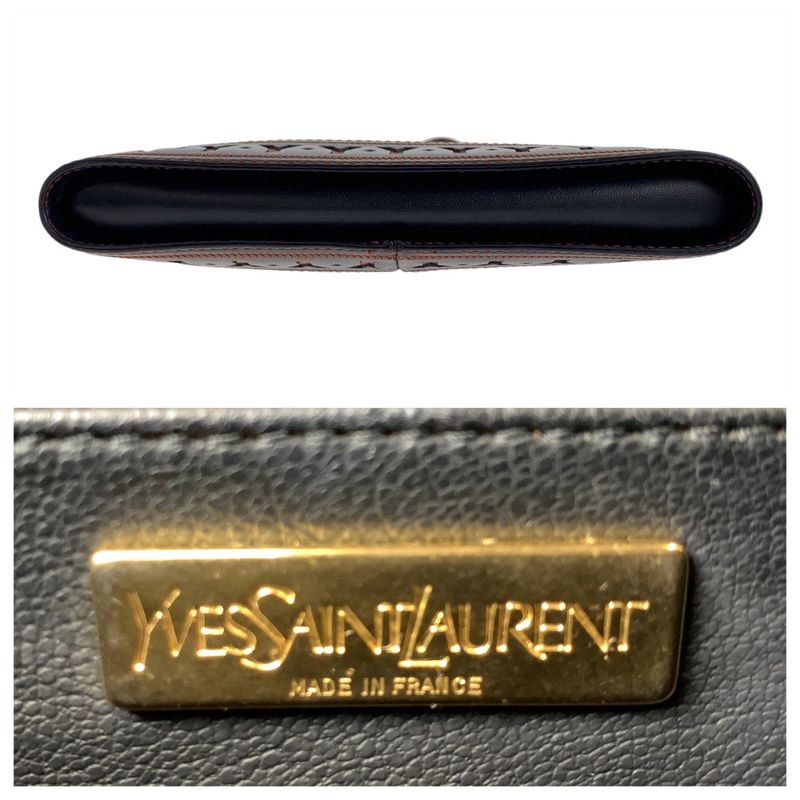 YVES Saint Laurent Yves Saint Laurent Vintage YSL Y Cutout Black Orange Gold