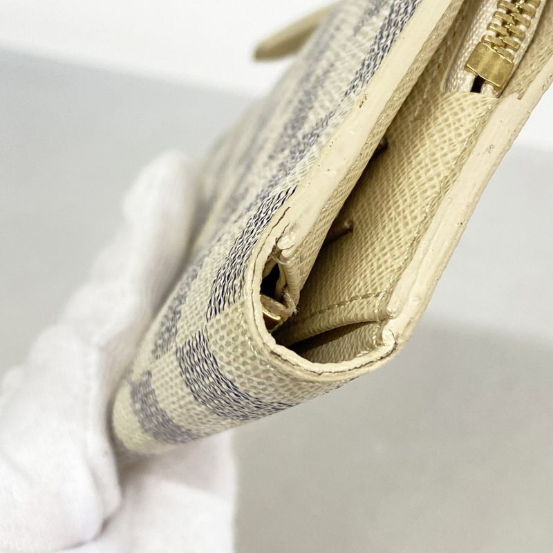 Louis Vuitton Damier Azure Portefeuille Antholite Long Wallet N63072 White