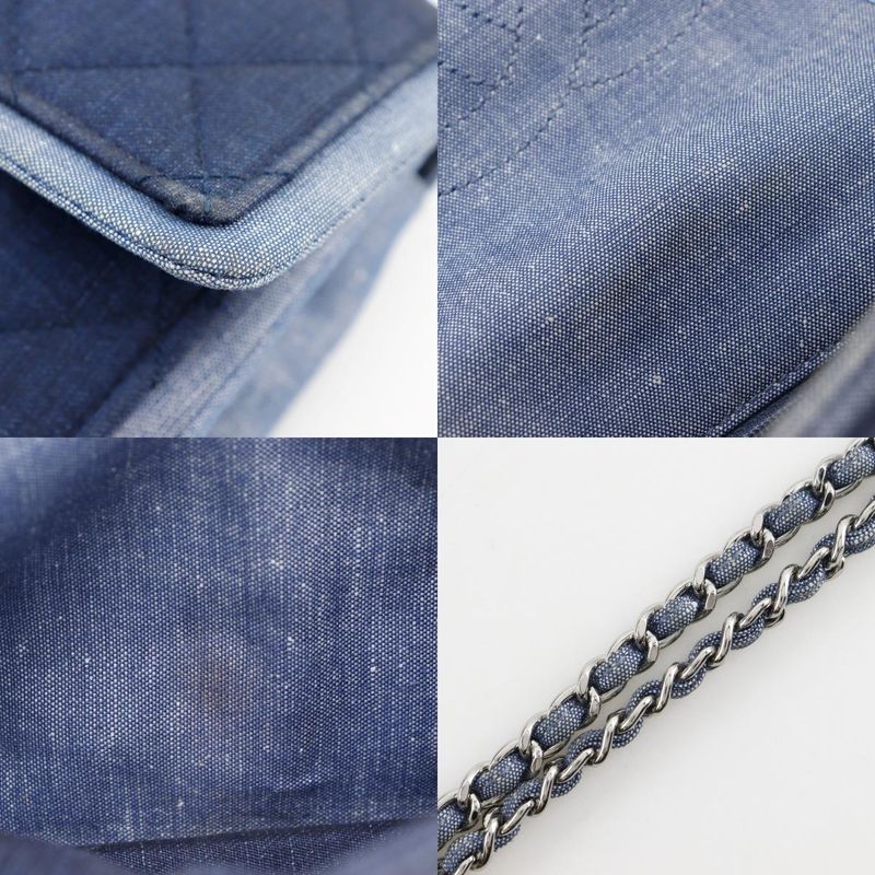 Chanel Chain Shoulder Matelasse Double Chain Denim Blue Ladies Shoulder Bag