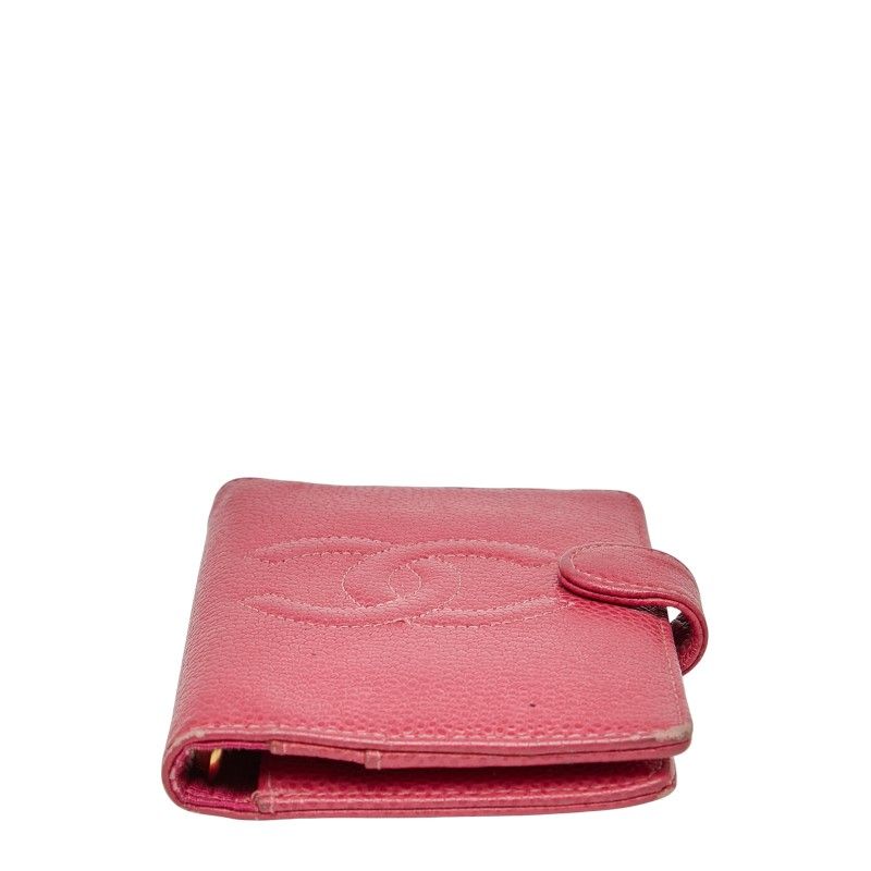 Chanel Coco Mark Notebook Cabas - 5 Hole Pink Caviar Skin Ladies Chanel