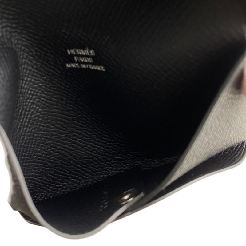 Hermes Card Case Coin Case Calvi W Vaux Epson Noir Black Hermes