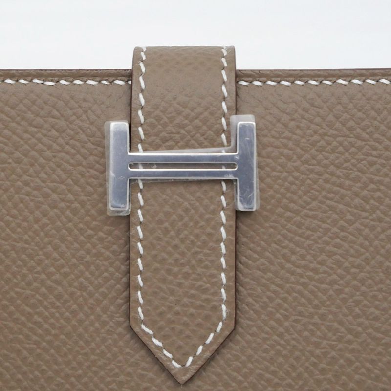 Hermes Bearn Cade Case Etoupe Silver Hardware Vo-epson W Engraved