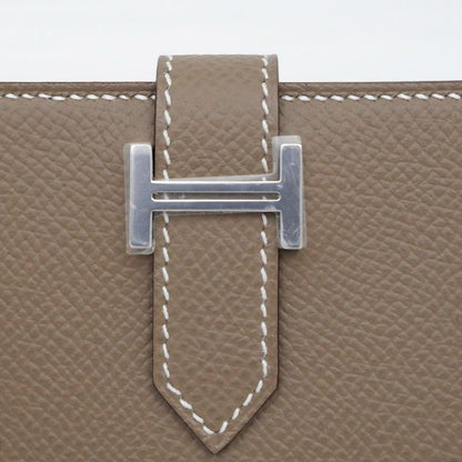 Hermes Bearn Cade Case Etoupe Silver Hardware Vo-epson W Engraved