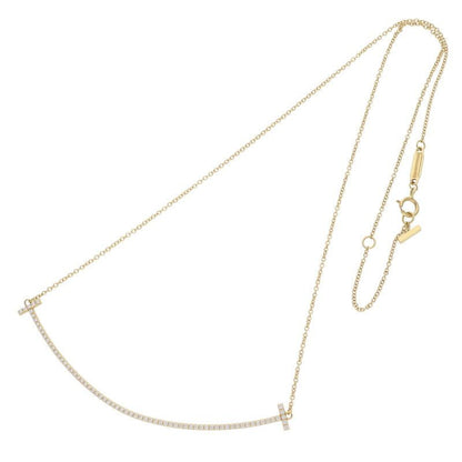 Tiffany & Co T-smile Large 18K Yellow Goldpave Diamond Necklace Women